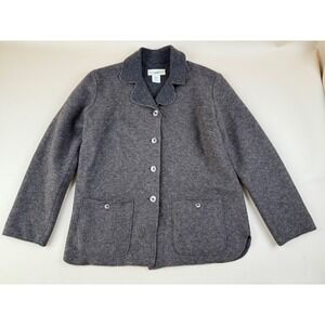 Minimalist Wool Blend Chore Jacket Gray Travel Security Pocket S TravelSmith